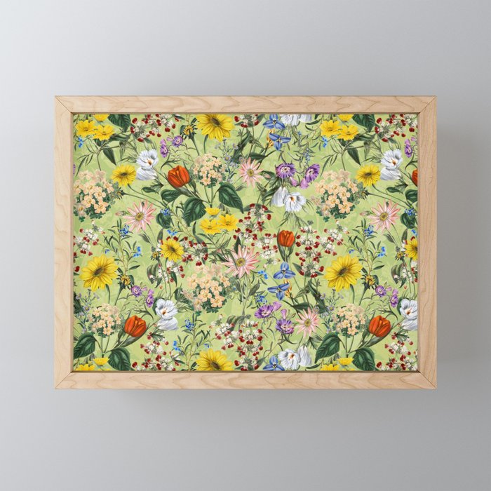 Vintage Floral Garden Mini Art Print Gallery Image 1