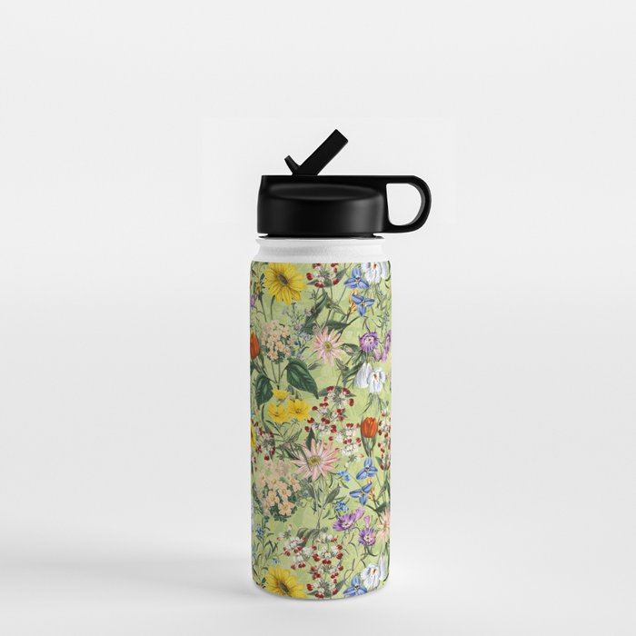 Vintage Floral Garden Water Bottle Gallery Image 1