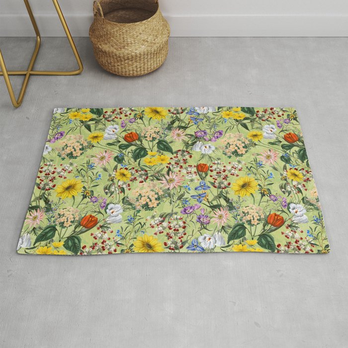 Vintage Floral Garden Rug Gallery Image 1
