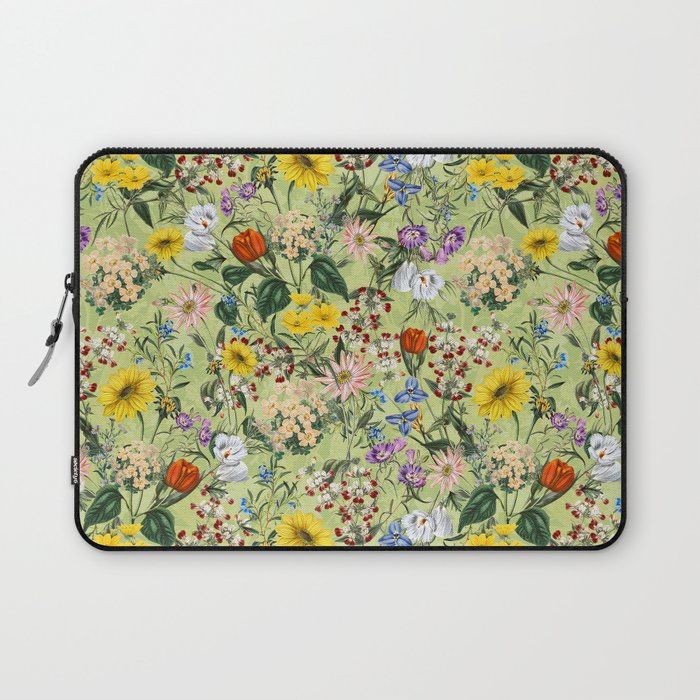Vintage Floral Garden Laptop Sleeve Gallery Image 1