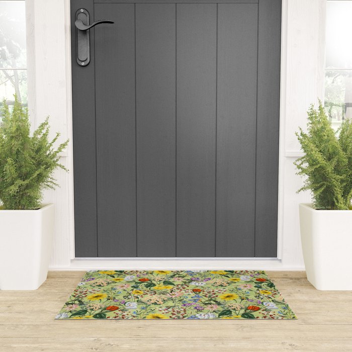Vintage Floral Garden Welcome Mat Gallery Image 3