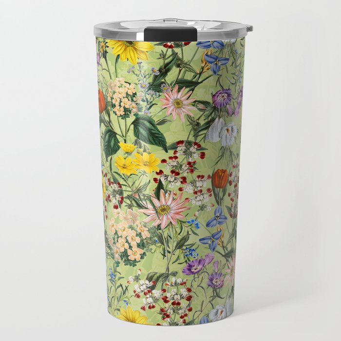Vintage Floral Garden Travel Mug Gallery Image 1