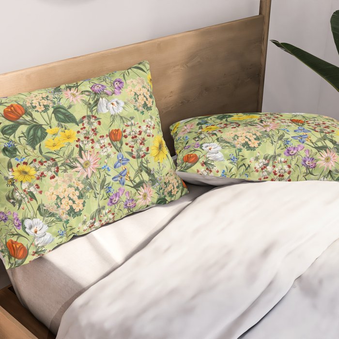 Vintage Floral Garden Pillow Sham Gallery Image 2
