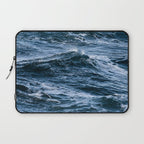 Marbled Waves of Blue Laptop Sleeve Gallery Image 1