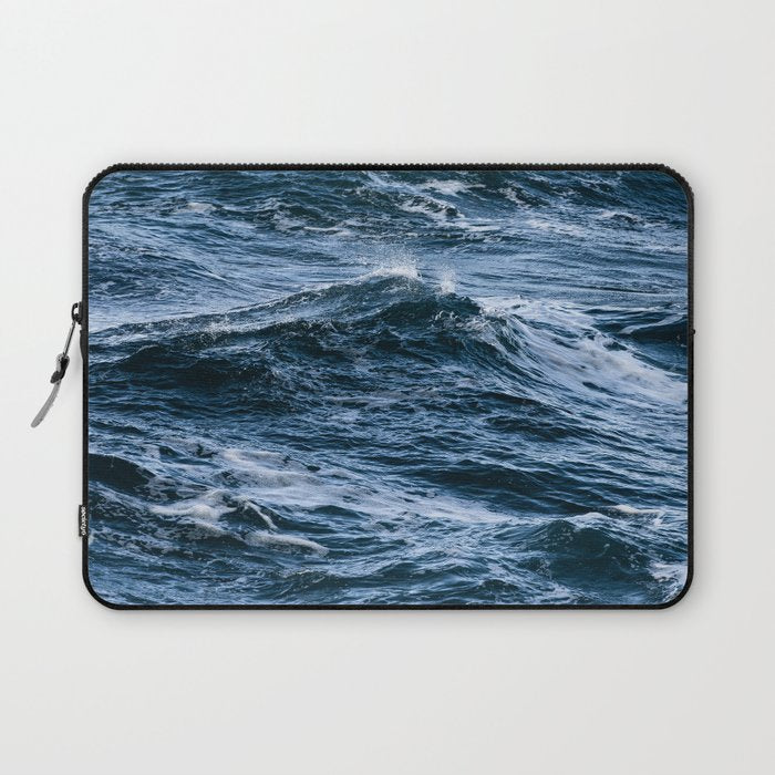 Marbled Waves of Blue Laptop Sleeve Gallery Image 1