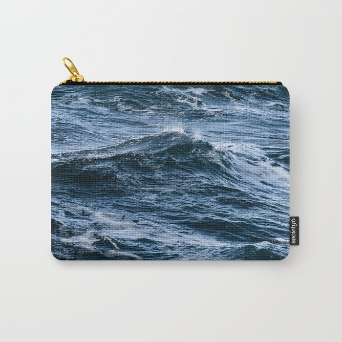 Marbled Waves of Blue Carry All Pouch Gallery Image 1