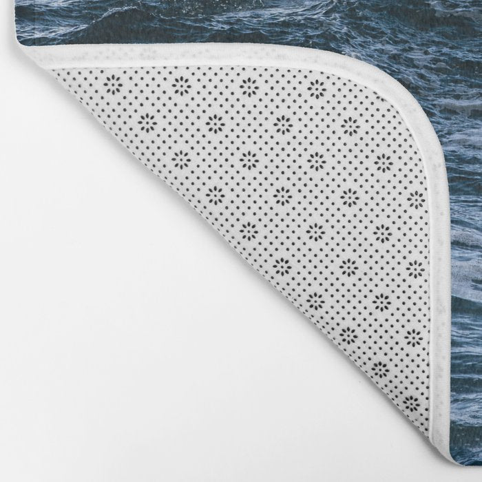 Marbled Waves of Blue Bath Mat Gallery Image 2