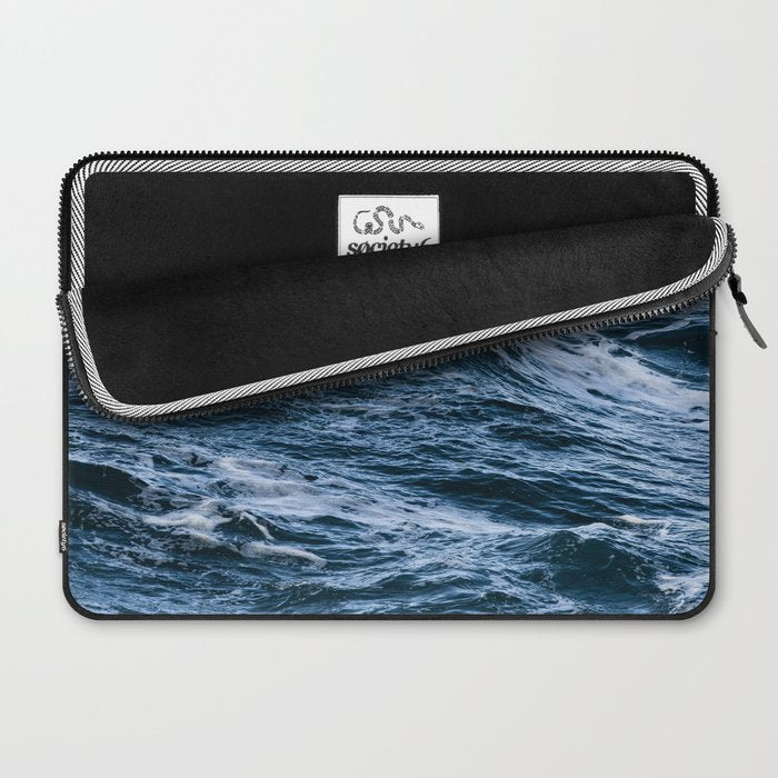 Marbled Waves of Blue Laptop Sleeve Gallery Image 2