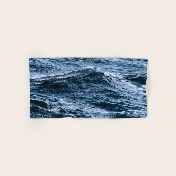 Marbled Waves of Blue Bath Towel Gallery Image 1