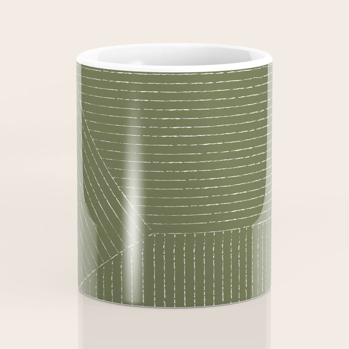Lines (Moss Green) Coffee Mug Gallery Image 4