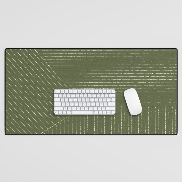 Lines (Moss Green) Desk Mat Gallery Image 1
