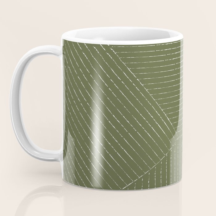 Lines (Moss Green) Coffee Mug Gallery Image 3