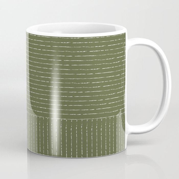 Lines (Moss Green) Coffee Mug Gallery Image 1