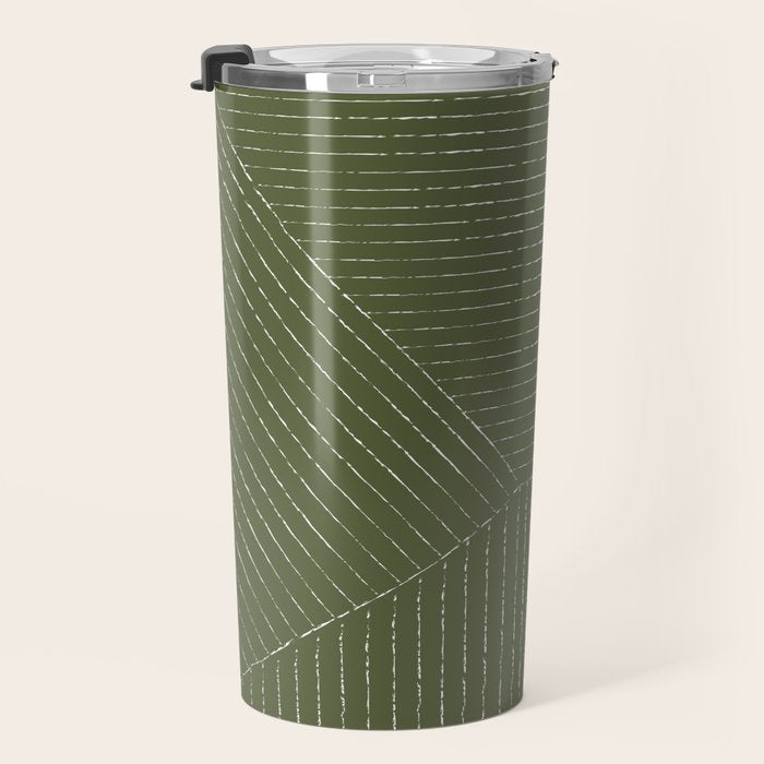 Lines (Moss Green) Travel Mug Gallery Image 3