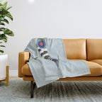 Spitfire WWII Fighter Aircraft - Grey Throw Blanket Gallery Image 1