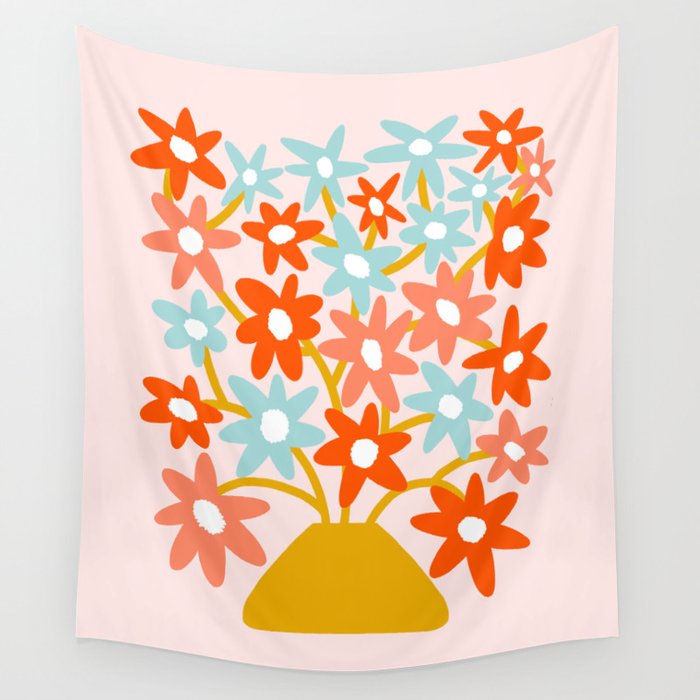 Sunny vase with Super Bloom Daisies Wall Tapestry Gallery Image 4