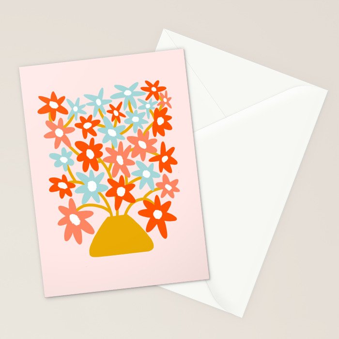 Sunny vase with Super Bloom Daisies Stationery Card Gallery Image 2