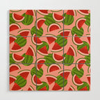 Watermelon Pattern on Pink Wood Wall Art Gallery Image 1