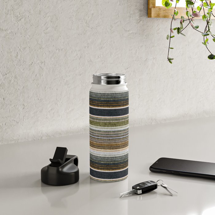 serape southwest stripe - muted natural tones Water Bottle Gallery Image 4