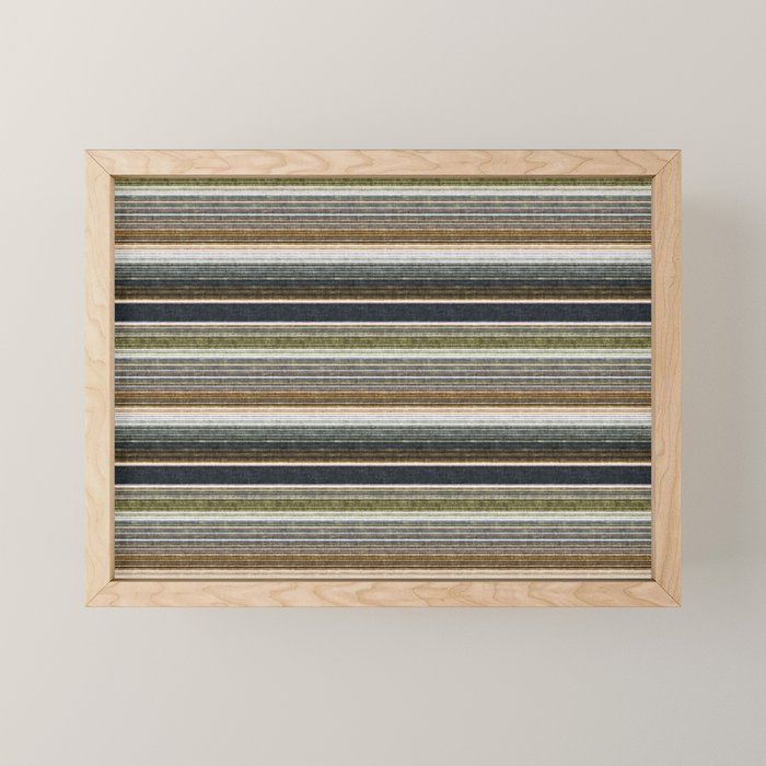 serape southwest stripe - muted natural tones Mini Art Print Gallery Image 1