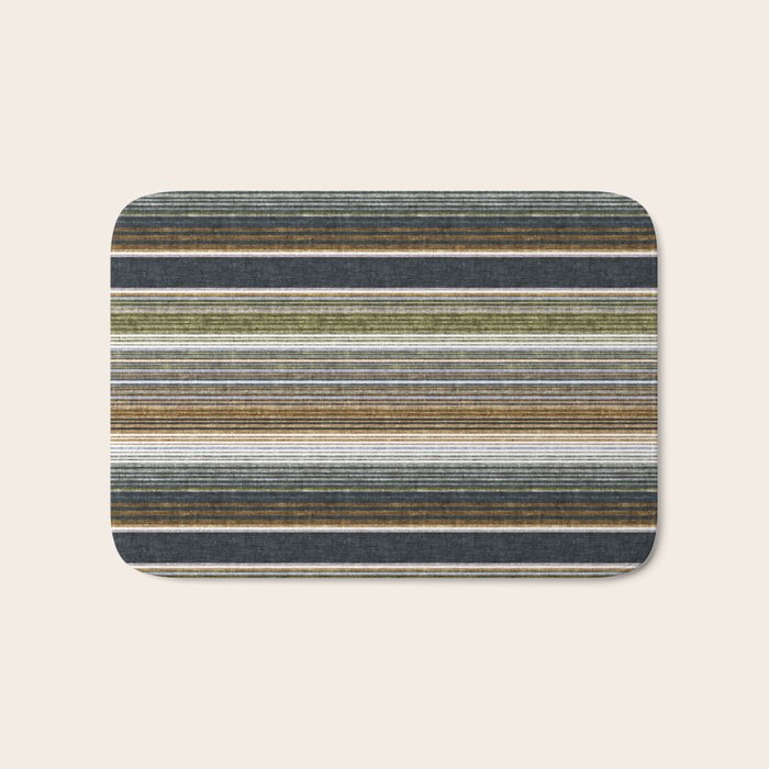 serape southwest stripe - muted natural tones Bath Mat Gallery Image 1