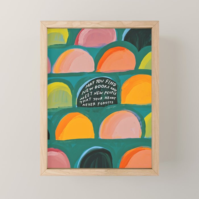 Meet New Books, Meet New People - Book Lover Art Mini Art Print Gallery Image 1