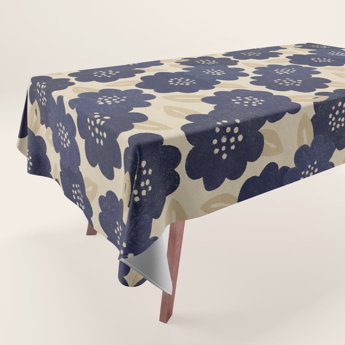 Blue Flower Pattern Tablecloth Gallery Image 1