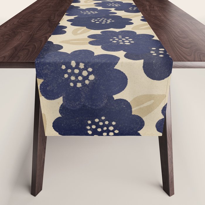 Blue Flower Pattern Table Runner Gallery Image 1