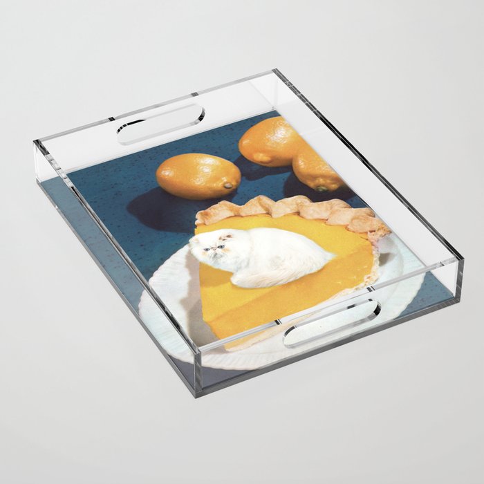 Lemon Meow Pie - Cat Meringue Acrylic Tray Gallery Image 1