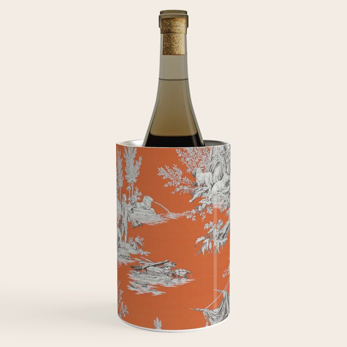 Orange Toile de Jouy Wine Chiller Gallery Image 1