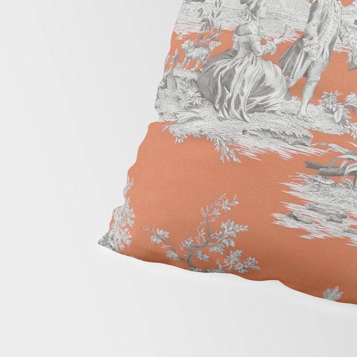 Orange Toile de Jouy Pillow Sham Gallery Image 4