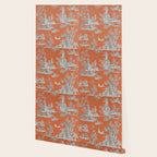 Orange Toile de Jouy Wallpaper Gallery Image 2