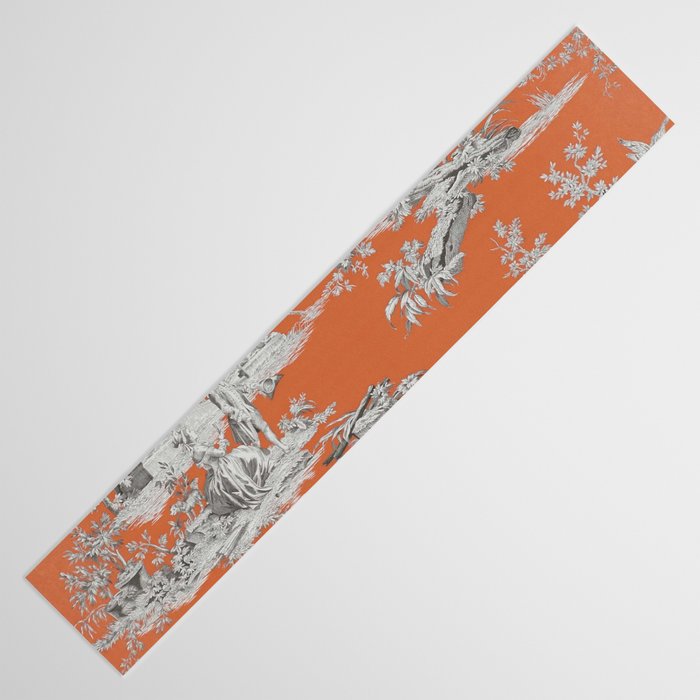 Orange Toile de Jouy Table Runner Gallery Image 3