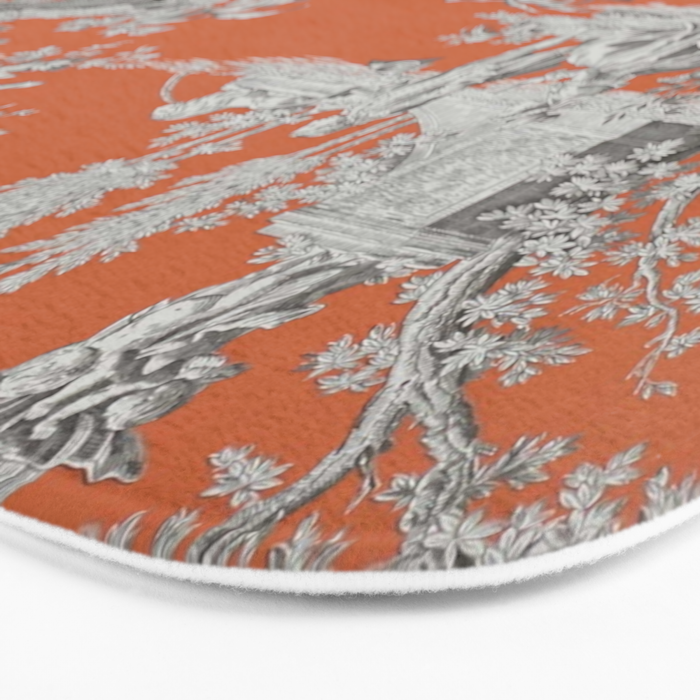 Orange Toile de Jouy Bath Mat Gallery Image 3