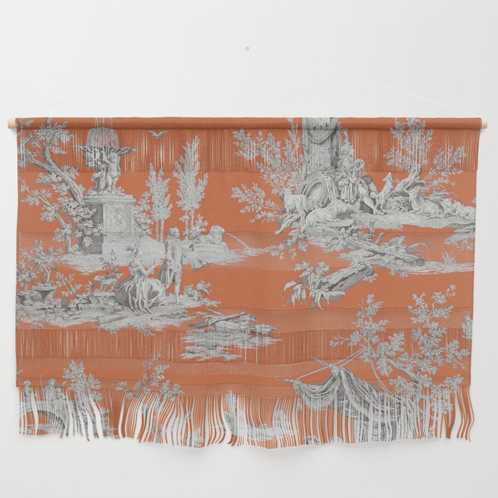 Orange Toile de Jouy Wall Hanging Gallery Image 1