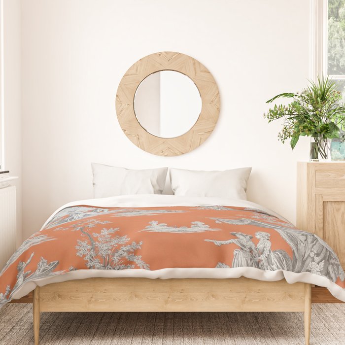 Orange Toile de Jouy Duvet Cover Gallery Image 3