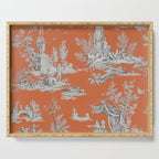 Orange Toile de Jouy Serving Tray Gallery Image 1