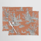 Orange Toile de Jouy Placemat Gallery Image 1