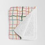 Retro Gingham - Pastel Colors  Throw Blanket Gallery Image 3