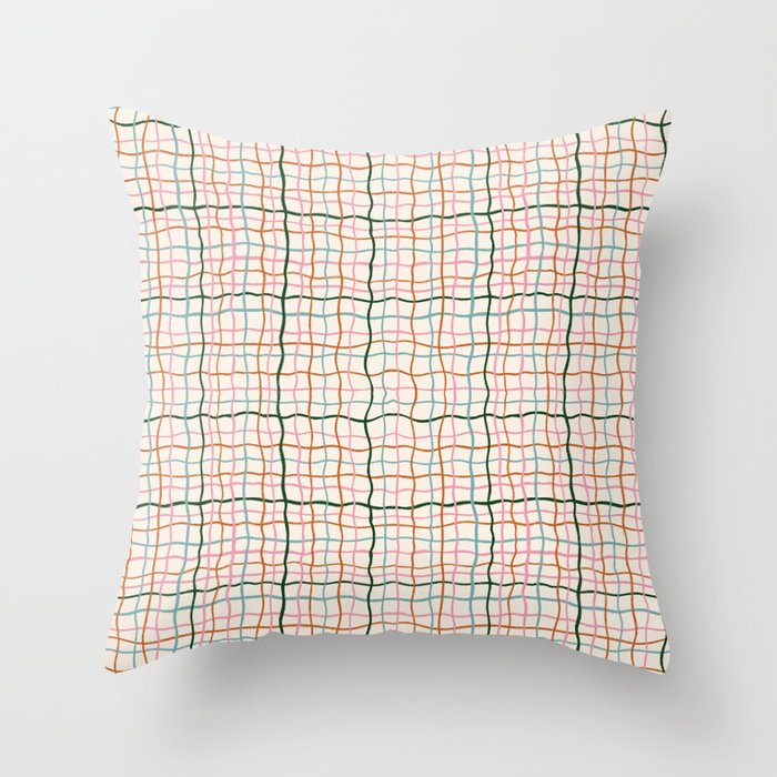 Retro Gingham - Pastel Colors  Throw Pillow Gallery Image 6
