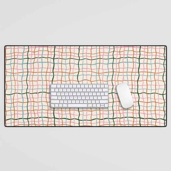 Retro Gingham - Pastel Colors  Desk Mat Gallery Image 1