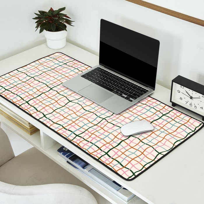 Retro Gingham - Pastel Colors  Desk Mat Gallery Image 2