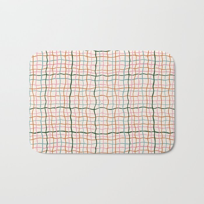 Retro Gingham - Pastel Colors  Bath Mat Gallery Image 1