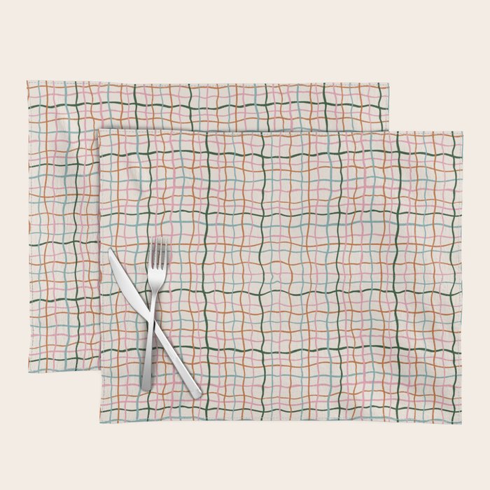 Retro Gingham - Pastel Colors  Placemat Gallery Image 1