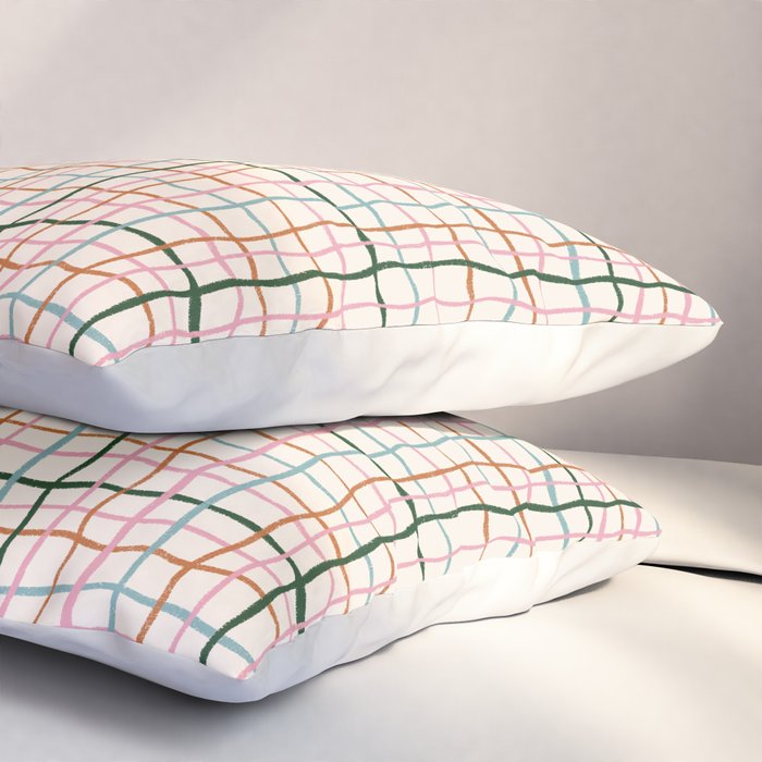 Retro Gingham - Pastel Colors  Pillow Sham Gallery Image 3