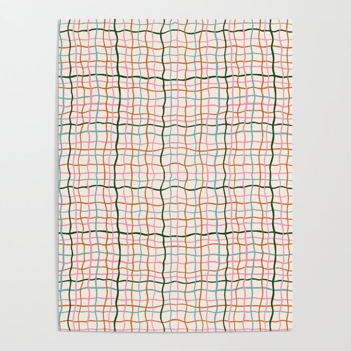 Retro Gingham - Pastel Colors  Poster Gallery Image 1