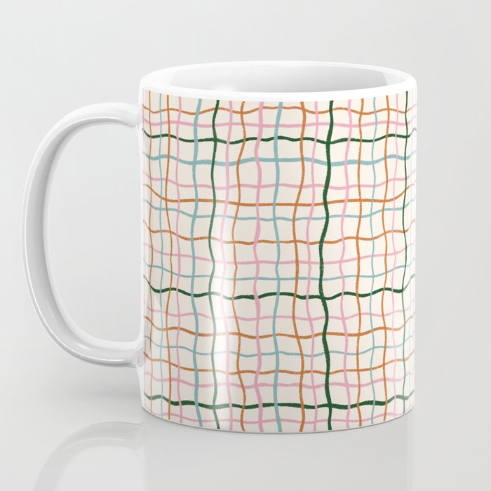 Retro Gingham - Pastel Colors  Coffee Mug Gallery Image 3