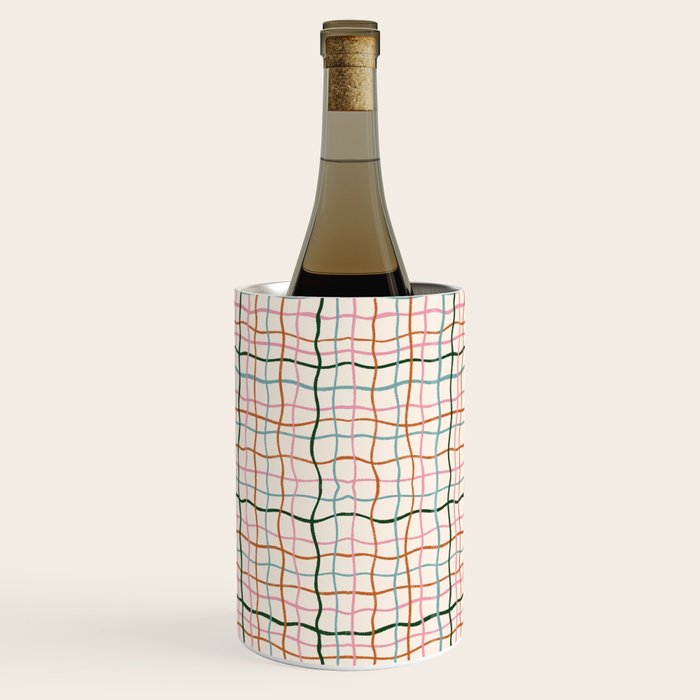 Retro Gingham - Pastel Colors  Wine Chiller Gallery Image 1