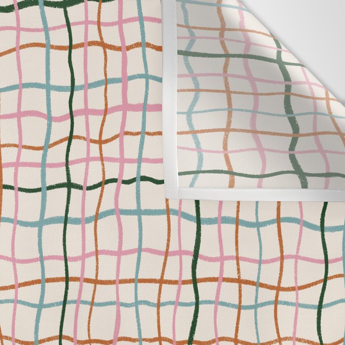 Retro Gingham - Pastel Colors  Wall Tapestry Gallery Image 3