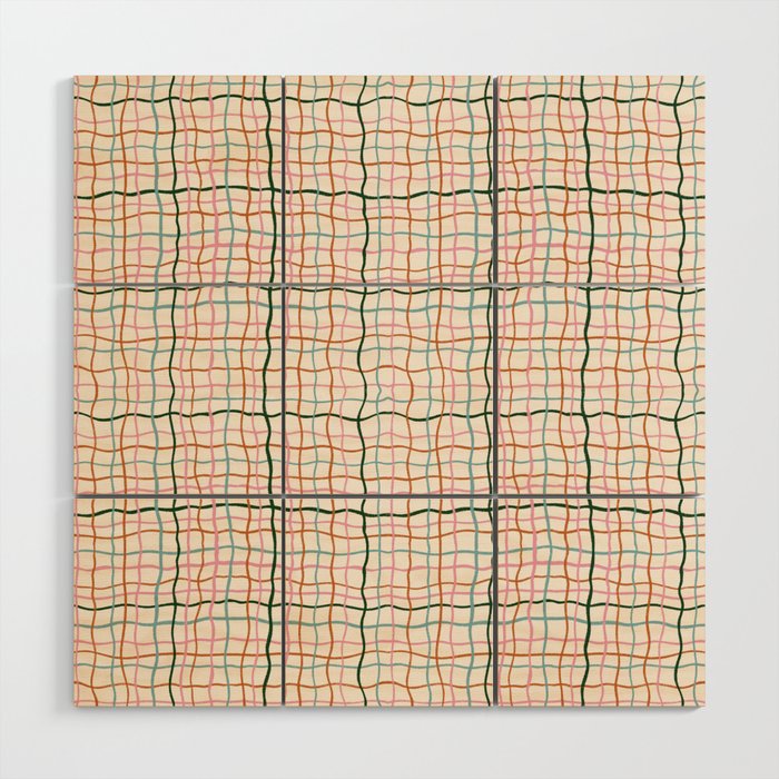 Retro Gingham - Pastel Colors  Wood Wall Art Gallery Image 1